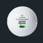 Lost golf balls| Jokes| Customizable Golf Balls<br><div class="desc">Personalize custom golf balls with a fun quote and name "I'm am not lost,  I'm hiding from ... "</div>