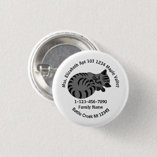 Lost Gray Tabby Kitten Family Home Address 3 Cm Round Badge
