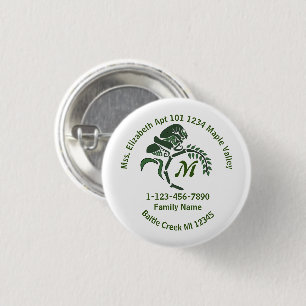 Lost Hooded Grasshopper Family Home Address 3 Cm Round Badge