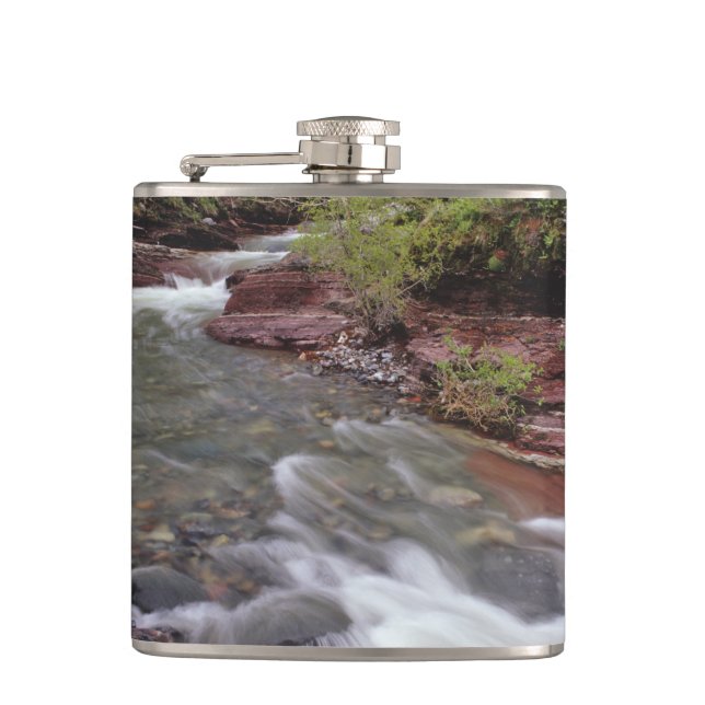 Lost Horse Creek in Waterton Lakes National Park Hip Flask (Front)