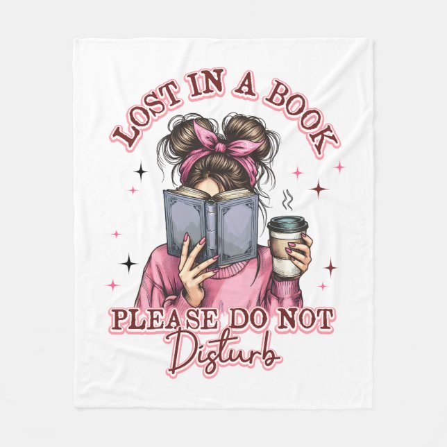 Lost In a Book....  Fleece Blanket (Front)