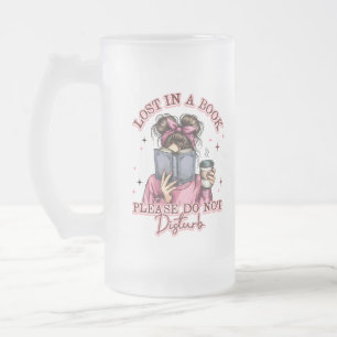 Lost In a Book.... Frosted Glass Beer Mug