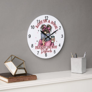 Lost In a Book....  Large Clock