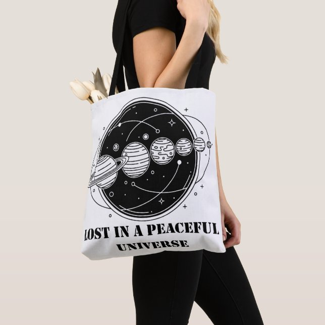 Lost In A Peaceful Universe Solar System Planets  Tote Bag (Close Up)