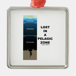 Lost In A Pelagic Zone (Oceanography Humour) Metal Tree Decoration