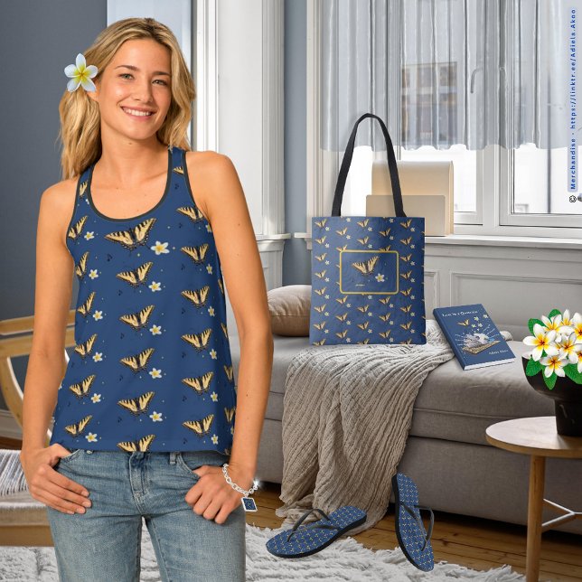 Lost in a Quatrain by Adiela Akoo - Butterfly Tote (Lost in a Quatrain Poetry Memoir, Charm Bracelet, Butterfly Tank, Tote & Flip Flops by Adiela Akoo)