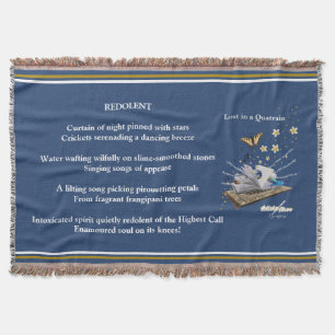 Lost in a Quatrain by Adiela Akoo Decorative  Throw Blanket