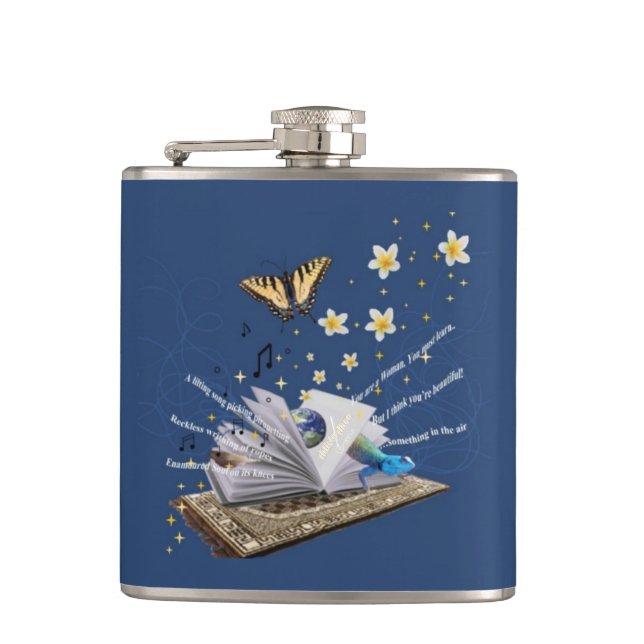 Lost in a Quatrain by Adiela Akoo - Vinyl Wrap  Hip Flask (Front)