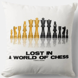 Lost In A World Of Chess (Reflective Chess Set) Cushion