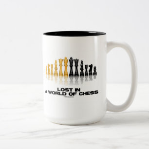 Lost In A World Of Chess (Reflective Chess Set) Two-Tone Coffee Mug
