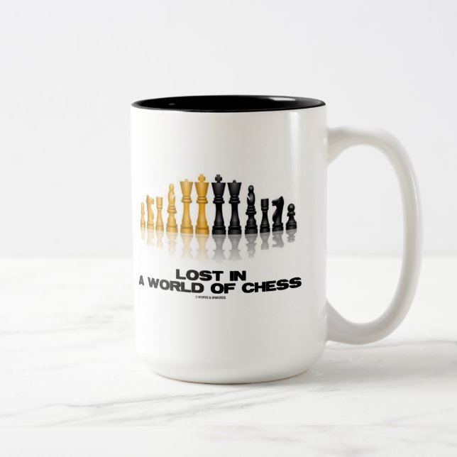 Lost In A World Of Chess (Reflective Chess Set) Two-Tone Coffee Mug (Right)
