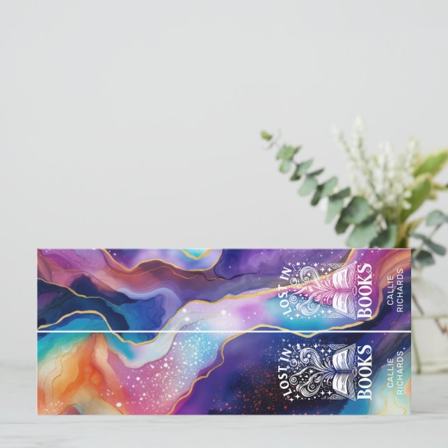 Lost In Books Galaxy Swirl 2-in-1 Bookmarks (Standing Front)