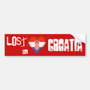 Lost in Croatia Flag Heart Bumper Sticker