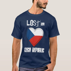 Lost in Czech Republic flag Heart T-Shirt