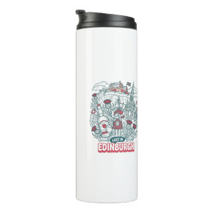 Lost in Edinburgh Retro Doodle Travel Thermal Tumbler