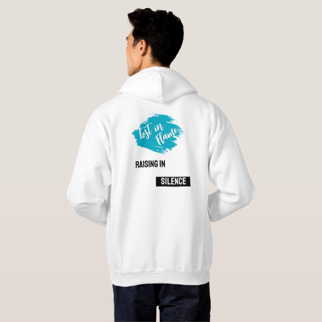Lost in Flame Rising in Silence Hoodie. Hoodie (Back Full)