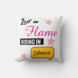 Lost in Flame Rising in Silence throw Pillow