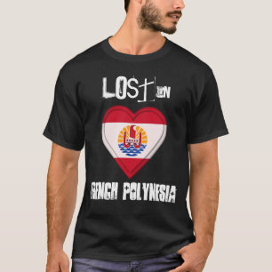 Lost in French Polynesia flag Heart T-Shirt