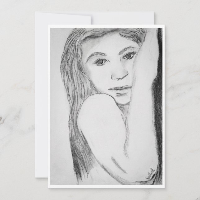 "Lost in Her Eyes" drawing card (Front)