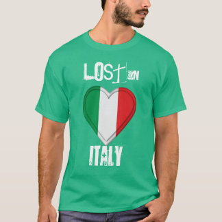 Lost in Italy - Italian Flag Heart T-Shirt