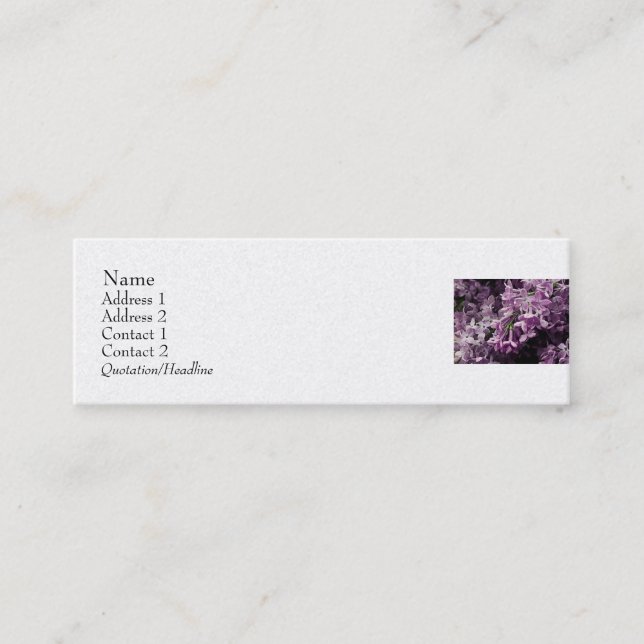 Lost in Lilac Mini Business Card (Front)