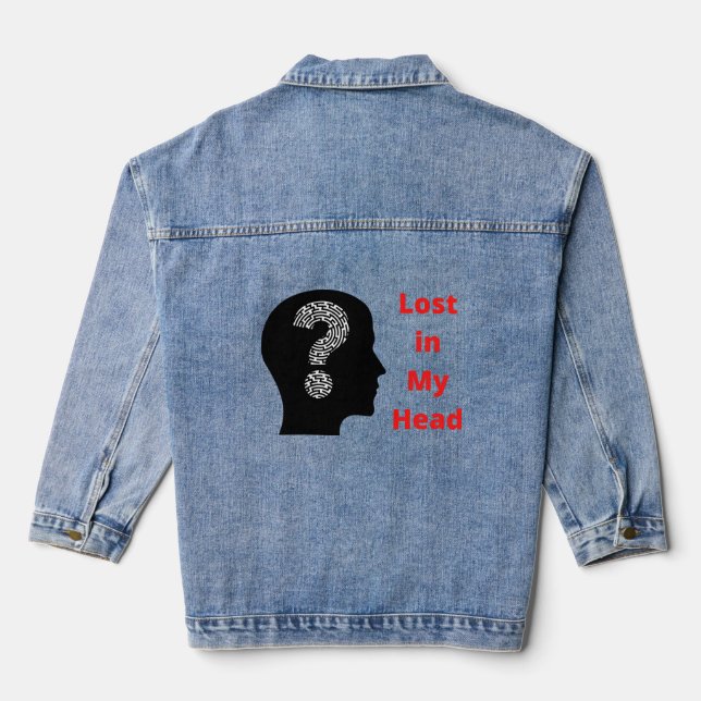 Lost in My Mind Women's Basic Denim Jacket (Back)