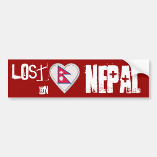 Lost in Nepal Nepalese flag heart Bumper Sticker