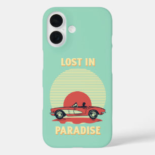 Lost in Paradise – Retro Convertible Sunset Summer iPhone 16 Case