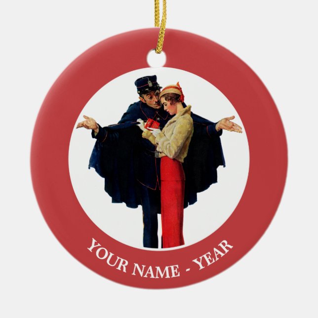 Lost in Paris Ceramic Tree Decoration (Front)