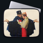 Lost in Paris Laptop Sleeve<br><div class="desc">Artist: Norman Rockwell | dictionaries,  France,  Frenchman,  police,  travel,  woman</div>