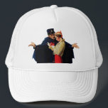 Lost in Paris Trucker Hat<br><div class="desc">Artist: Norman Rockwell | dictionaries,  France,  Frenchman,  police,  travel,  woman</div>