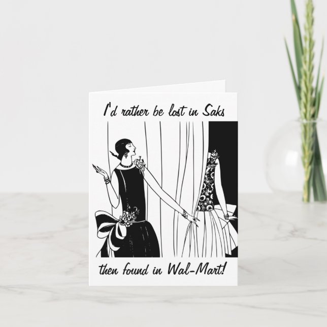 Lost in Saks Funny Birthday Card (Front)