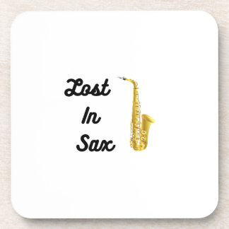 Lost in Sax with a saxophone Coaster
