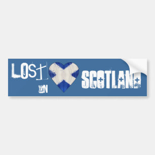 Lost in Scotland Scottish  flag Heart Bumper Sticker