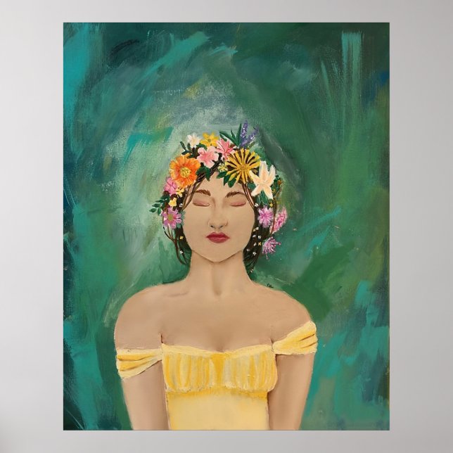 "Lost in Serenity" Female Portrait Art Poster (Front)