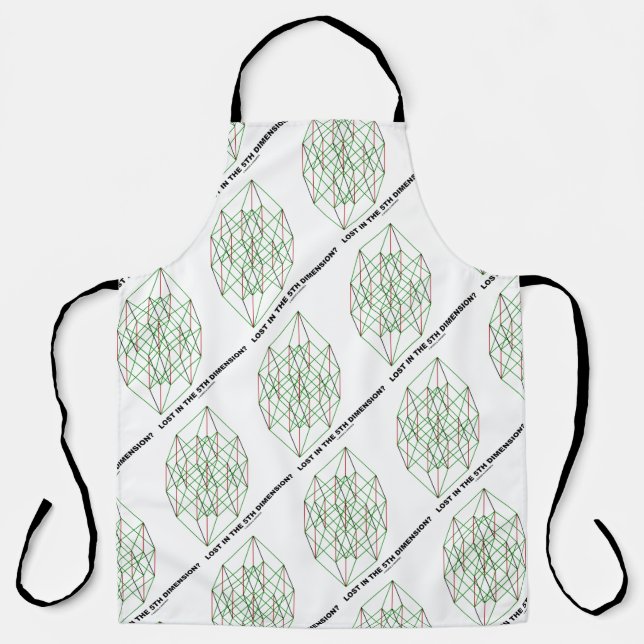 Lost In The 5th Dimension? Geometry Cube Humour Apron (Front)