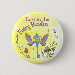 Lost in the Fiary realm, fairycore lover, mushroom 6 Cm Round Badge