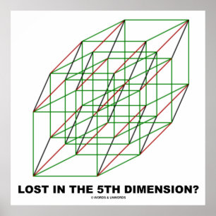Lost In The Fifth Dimension? (Geometry Cube Humour Poster