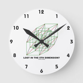 Lost In The Fifth Dimension? (Geometry Cube Round Clock