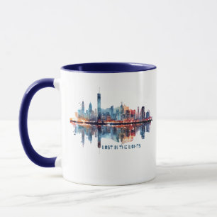 Lost in the Lights - Watercolor City Skyline Mug