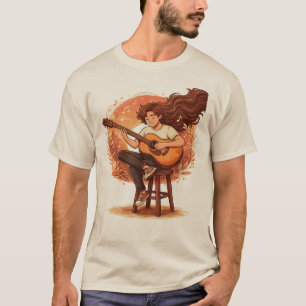 Lost In The Music Cosy Guitar Player Aesthetic Ill T-Shirt