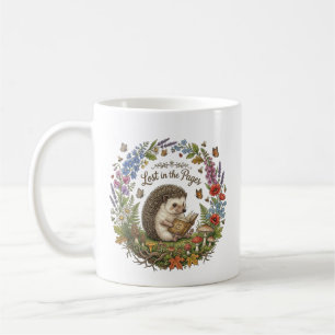Lost in the Pages Cute Hedgehog Reading Book Coffee Mug