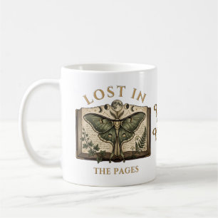 Lost In The Pages Witchy Luna Moth Bookish Coffee Mug