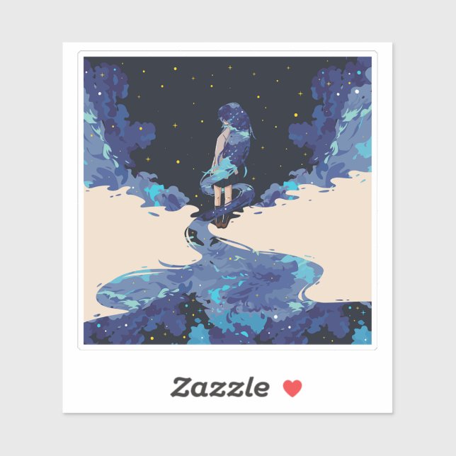 “Lost in the Stars” Aesthetic Space Sticker (Sheet)