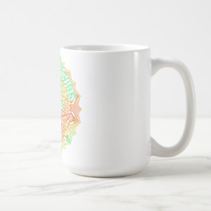 Lost in the Vibe Rainbow Neon Mandala Graphic Coffee Mug