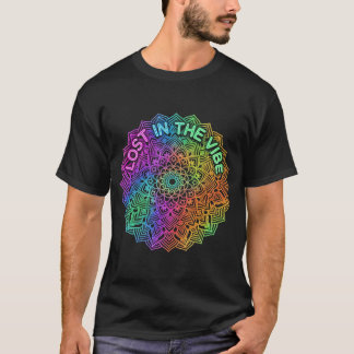 Lost in the Vibe Rainbow Neon Mandala Graphic T-Shirt