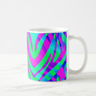 Lost in the Wilds Abstract Colourful Zebra Stripes Coffee Mug