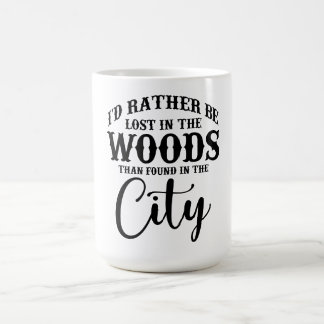 lost in the woods coffee mug