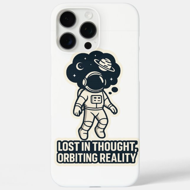 "Lost in Thought, Orbiting Reality – Astronaut Spa Case-Mate iPhone Case (Back)