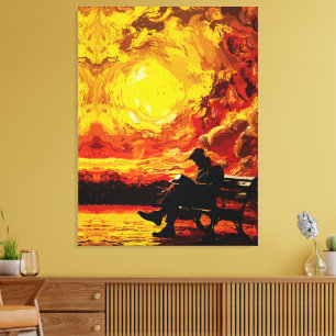 Lost in Thought – Surreal Sunset Reflection Canvas Print